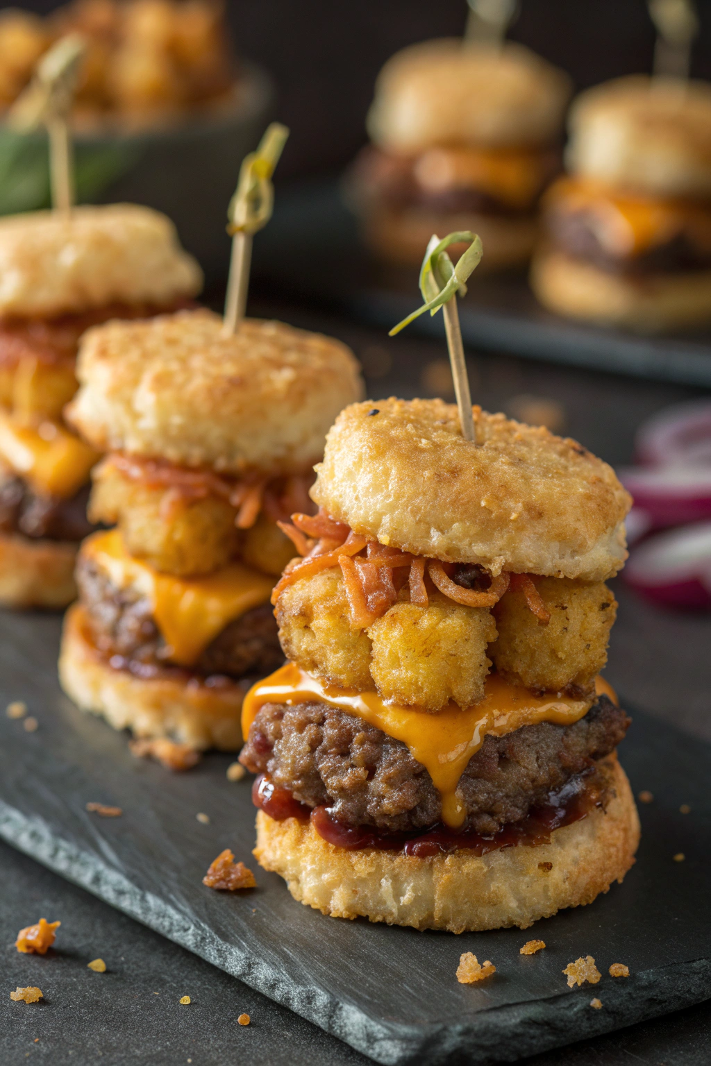 Mini Tater Tot Cheeseburgers Recipe
