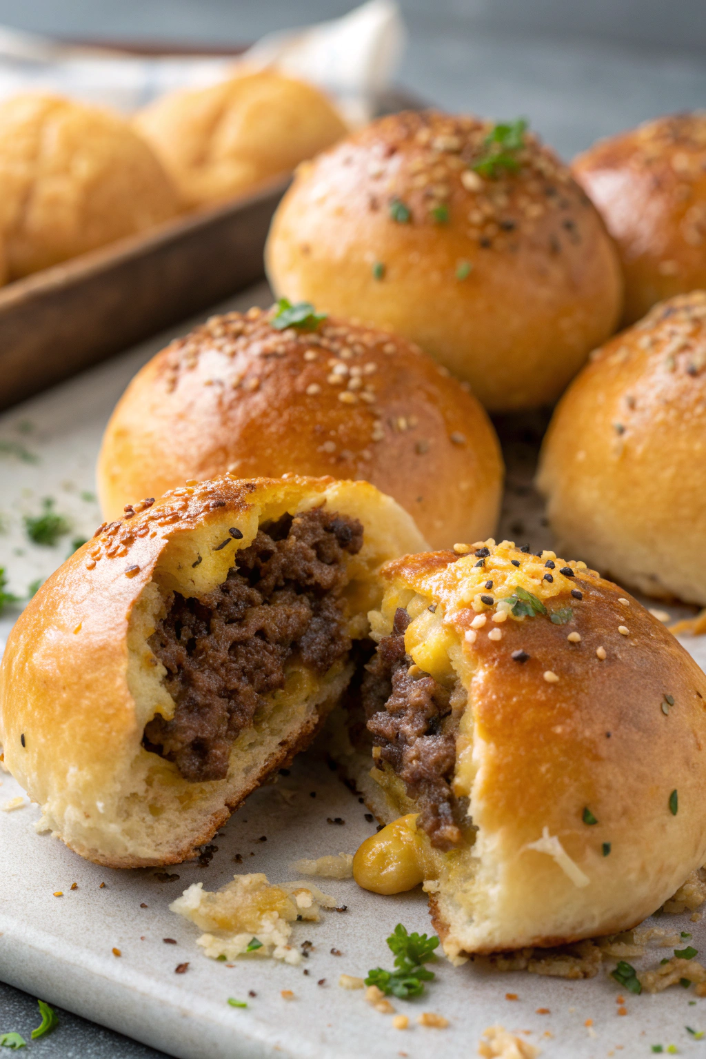 Tasty Garlic Parmesan Cheeseburger Bombs Recipe